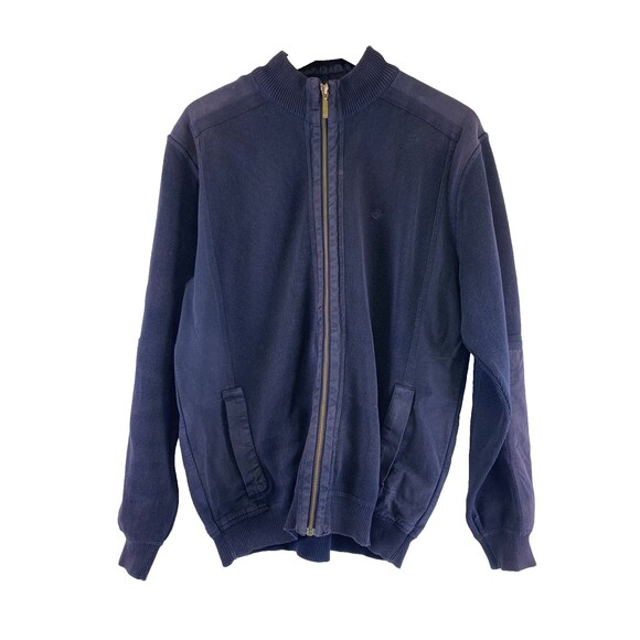 Saint James Full Zip Sweater Jacket Navy Blue Cotton Knit Pockets Mens Large - Picture 1 of 16